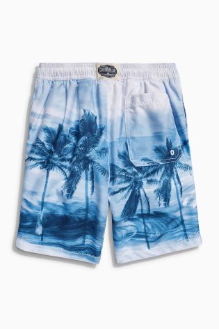 Blue Palm Photo Swim Shorts (3-16yrs)
